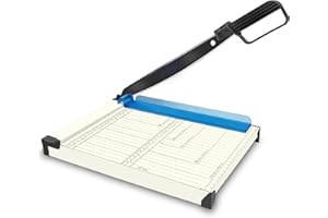 HMSENG A4 Paper Cutter, 12 Inch Titanium Paper Trimmer Scrapbooking Tool, Heavy Duty Guillotine Paper Trimmer, 12 Sheet Capacity Guillotine Paper for Cutter, Cardstock Crafts, Coupon, Label & Photo-Metal