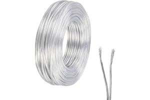 ZoZoMaiy 10 Metros Cable Eléctrico, Transparente PVC Cable Eléctrico de Alambre de Cobre, 2 Núcleos Flexible Cable, Diámetro Externo 3.6mm, para Instalar Electrodomésticos de Baja Potencia