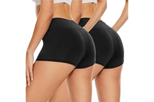 JiaYouLC Women's High Waisted Gym Shorts Anti Chafing Stretchy Cycling Shorts Hot Pants for Yoga Sports Running Workout