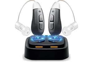 JINGHAO Amplificatore audio ricaricabile - Coppia di amplificatori sonori personali per contorni auricolari