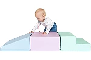 IGLU SOFT PLAY Set mit 3 Schaumstoffblöcken für die Motorik für Babys weich riesig aus Schaumstoff (Pastel)