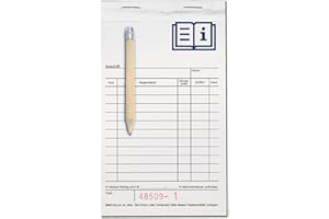Pokornys - 10x blocs-caisses pour facturation et reçus manuels - blocs-reçus avec 50 feuilles d'original et 50 feuilles de copies carbone avec papier carbone et feuille supplémentaire (10x15 cm)