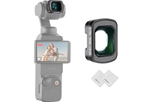 NEEWER Objectif Grand Angle 0,75X Compatible avec DJI Osmo Pocket 3 Creator Combo Accessories, Asphérique Magnétique Multicouche de Caméra d'action, Champ de Vision Élargi à 108°&2 Chiffons Nettoyage