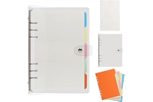 FYY 6 raccoglitore a5 ad anelli rotondi, quaderno in PVC morbido, ricaricabile, diario con carta di riempimento