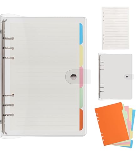 A7 rood zakelijk notitieboek van PU-leer met pennenvak en kaartenvakken, navulbare notitieblokken voor mannen en vrouwen [Office Product