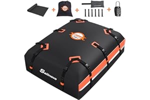 Sailnovo Cofre Techo Coche Impermeable para Viaje, Maletero Techo Coche Resistente a la Intemperie con Alfombrilla Antideslizante, 6 Ganchos De Puerta Y Candado De Combinación, 590L 1000D PVC