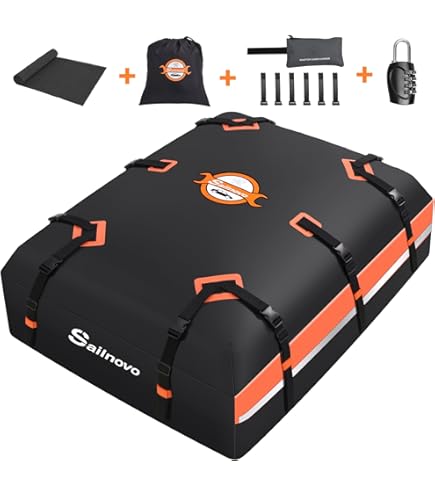 GOPLUS Car Dakbox, opvouwbare en waterdichte dakkoffer met antislip mat, slot en 6 deurhaken, dakkoffer voor alle voertuigen met/zonder bagagedrager, voor reizen en bagagetransport