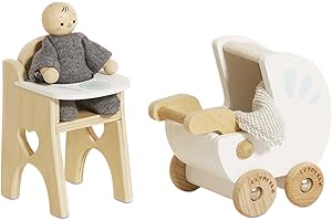 Le Toy Van - Wooden Doll House Nursery Play Set For Dolls Houses | Daisylane Dolls House Furniture Sets - Suitable For Ages 3+
