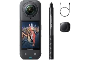 Insta360 X5 Paquete de Snowboard - Cámara 8K 360° Impermeable, Efecto Selfie Stick Invisible, líder con Poca luz, Lente Dura y reemplazable, batería de 3 Horas, Audio Claro, estabilización