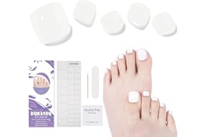 DUKASOU Strisce di Gel per Piedi Semi-Indurenti, 32 Unghie Gel Adesive UV Pezzi di Adesivi per Smalto per Piedi MAdesivi per Unghie in Gel Adesivi per Smalto per Unghie per Donne e Ragazze