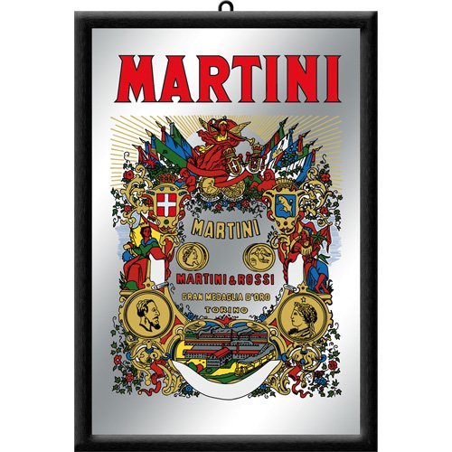 Nostalgic-Art 80720 Bier und Spirituosen Martini, Spiegel, 20 x 30 cm