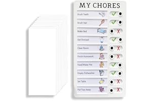 ZORVYN 1 Pezzo To Do List Riutilizzabile per Bambini, Chores Chart Memo Checkliste per Adulti e Bambini, Lavagna My Chores per Pianificazione Attività con 40 Fogli Bianchi
