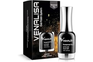 ‎V VENALISA VENALISA Top Coat 12ML No Wipe Tempered Überlack, Scratch Resistant Long Lasting High Gloss Soak Off Clear Gel Nail Polish No Wipe Überlack Glänzend für UV Nagellack Schutzgel