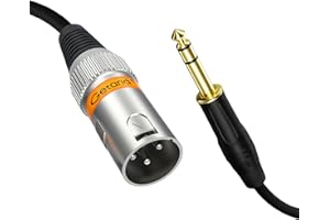 Getaria Cavo da 6.35 a XLR jack Stereo da 6.35mm a XLR Cavo Microfono Cavo Patch XLR da Quarto di Pollice a 3pin Compatibile con Altoparlanti Console Audio (6.35mm-1M-Male, 1pack)