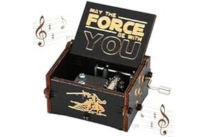 OUOQI Spieluhr,Holz Spieluhr mit Handkurbel,Birthday Gift Music Box,Home Basteln Wooden Music Box,Star Wars Thema Klassische Spieluhr Antike Geschnitzte Spieluhr,für Geburtstag Weihnachten Erntedankfest