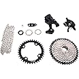 10 Speed Wide Multi Shift Groupset, Groupset Includes Shifter /42T Flywheel /36T Disc /10 Speed Chain /2 X Chain Link Head/Tail Hook, Lightweight Aluminum Alloy Mountain