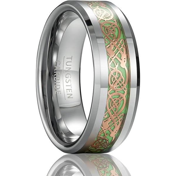 SOXEMAN 8 mm brede ring van wolfraam met levendige kleuraccenten, avant-garde sieraden voor dames en heren, perfect voor dagelijks gebruik en speciale gelegenheden, cadeau voor, Wolfraamcarbide, Geen