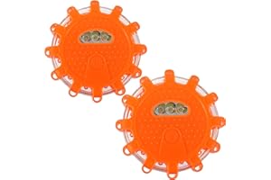 HUAREW 2 Pack Éclairage de Secours Multifonction Voyant d'avertissement, LED Lampe d'Avertissement Clignotant Gyrophare Balise avec Base magnétique, pour Les Voitures, Les Accidents