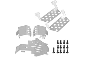 Oumefar 5 Stück Edelstahl Chassis Armor Skid Plate für TRX-4 82056-4 RC Car Verhindern Kratzer und Abrieb