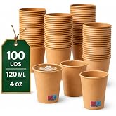 LAN&amp;LAN - Disposable Kraft Paper Coffee Cups &ndash; Higher Weight and Heat Resistance &ndash; Ideal for Takeaway Coffee in Hospitality a