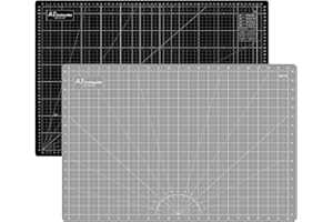 HEADLEY TOOLS 18x24 Inch Thickened Self Healing Cutting Mat, A2 Rotary Cutting Sewing Mat for Crafts, Double Sided 5-Ply Table Cutting Board for Fabric Quilting Leather Arts Hobby Project, Grey/Black