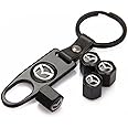 CzlpV Black Car Wheel Tire Valve Caps Tyre Stem Air Caps Keychain Styling For MAZDA
