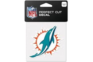Miami Dolphins Official NFL 4 inch x 4 inch Die Cut Car Decal by Wincraft 630537 by WinCraft