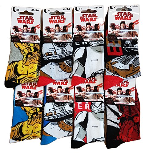 Star Wars Chaussettes enfant fantaisie. Modèle photo assorti selon arrivage (31/34, Pack de 3 asst2)