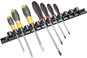 Tyinerc Organizer per attrezzi da parete, porta chiavi,Porta cacciaviti multiuso per montaggio a parete - Portachiave nero, scaffale per utensili manuali per garage, negozio di ferramenta