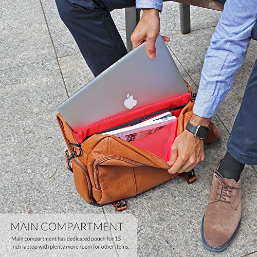 Laptoptasche  Snugg - Braune Notebooktasche - Umh  ngetasche f  r Laptops mit einer Bildschirmdiagonale von bis zu 15 6 Zoll