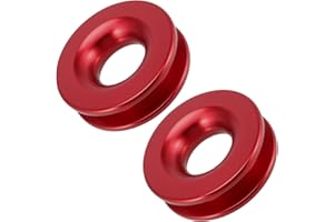 JEUIHAU 2 Pack Winch Snatch Recovery Ring, Aluminum Red Recovery Ring 41,000 lbs for ATV UTV SUV Truck Recovery, Fit for Soft Shackle with 3/8 Inch or 1/2 Inch Winch Ropes