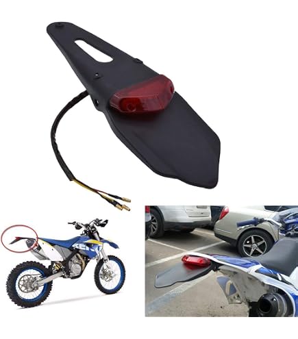 Feu Arrière LED Moto Dirt Bike DREAMIZER - Feu Stop Frein Universel Avec Support Off-Road