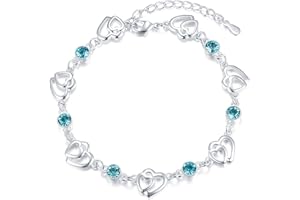 Cosie Lily Bracelet Femme Jour de la Saint - Valentin Bracelet Argent Sterling 925 Coeur Or Réglable Charms Bijoux Cadeau Cadeau Femme Jour de la Mère Diplôme