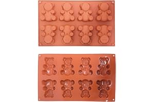 HDGSAFD 2 sztuki foremek do niedźwiedzia, zabawne formy z kreskówki, formy silikonowe, śliczne kształty, narzędzia do pieczenia