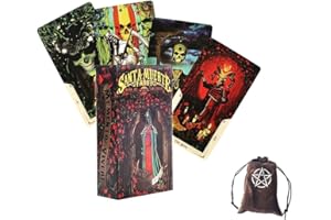 DANGMENG Cartas del Tarot de la Santa Muerte,Santa Muerte Tarot Cards,with Bag,Party Game