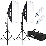 ESDDI Softbox Beleuchtungs Set 2X 50x 70 cm Studioleuchten Fotostudio-Leuchten Studio Licht Beleuchtung Fotografie mit 85W Fo