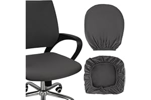 GHVACZS Ciemnoszary pokrowiec na krzesło biurowe, nadający się do prania, elastyczny pokrowiec na krzesła biurowe, nadaje się do większości krzeseł biurowych, 38-48 cm (pokrowiec na oparcie i poszewka