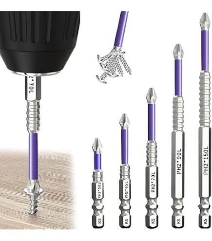 Set De 9 Embouts De Tournevis Magnétiques - Longueurs De 25 à 150 Mm, Antidérapants, Pour Visseuse/percussion
