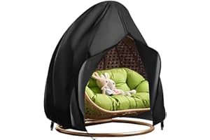 LVYXON Double Egg Chair Cover, 420D Oxford Egg Chair Covers Waterproof Heavy Duty, 230 X 200cm Hanging Egg Chair Cover, for Most Double Egg Chairs, Outdoor Furniture Cover(Black)