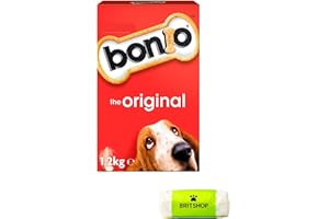 BRITSHOP Poop Bag With Bonio ORIGINAL Biscuits 1.2kg Crunchy Dog Training Treats