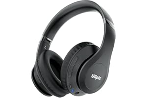Uliptz Bluetooth Kopfhörer Over Ear, 65 Stunden Spielzeit Kopfhörer Kabellos mit 6 EQ-Modi, HiFi-Stereo Faltbares Bluetooth 5.3 Wireless Headphones für Reisen/Büro/Handy/PC (Schwarz)