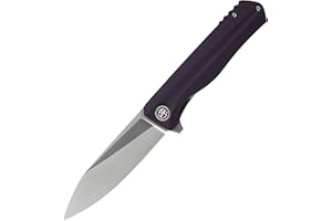 Petrified fish PF818 Cuchillo Plegable 3,54 inch Cuchilla de satén de acero D2 G10 Mango EDC cuchillo de bolsillo (Purple Satin)