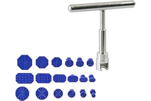 LUMOOM Juego de reparación de abolladuras de 19 piezas, herramienta de reparación de abolladuras para coche, sin pintura, con tirador de barra en T y 18 ventosas, kit de eliminación de abolladuras sin