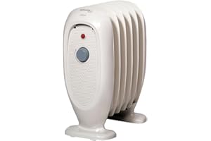 Dimplex OFRB7N Eco Chico Mini Radiator, Oil Free Column Heater, Freestanding 700w Electric Heating Unit, Quiet Plug In Lightweight Portable Compact Electric Home Heater with Thermostat – White