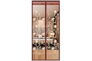 ZJXSNEH Tende Antizanzare Estive Tende Di Garza Ricamate In Pizzo A Doppio Strato Tende Per Tende Lunghe Tende Divisorie Interne Coneflower Marrone 110X210CM