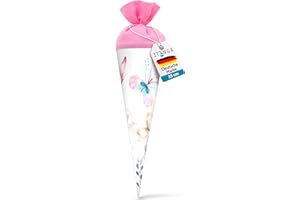 itenga Geschwister Schultüte 35cm Schmetterling mit Filzverschluss kleine Tüte Geschenkverpackung Einschulung Schulanfang