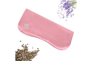 LIROVA Coussin pour les yeux en soie de luxe avec lavande pour la relaxation, masque lesté pour l'aromathérapie, le yoga et la méditation, pour femmes et hommes, rose