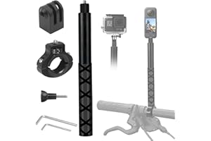 Higatful Supporto per manubrio di moto e bici per Gopro, kit di montaggio a morsetto per moto, accessori compatibili con fotocamera Insta 360 ONE X3 X2 X RS R GO 3 2, GoPro Hero 12 e DJI OSMO Action 4