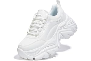 LUCKY STEP Sneakers robuste da Donna, Scarpe Casual con Plateau alla Moda, comode Sneakers con Zeppa