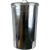Easy Shopping 90L 90 Litre Large Galvanised Metal Bin Home Garden Industrial Rubbish Waste Dustbin Feed Storage Unit (3